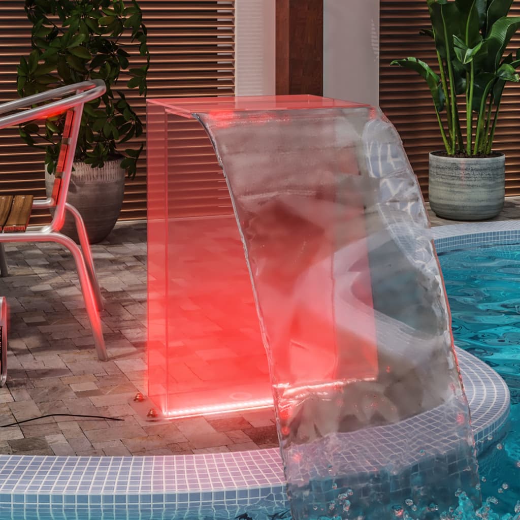 Wasserfall-Element mit RGB-LEDs und Anschluss-Set Acryl 51 cm