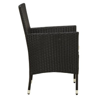 Thumbnail for 3-tlg. Garten-Essgruppe mit Auflagen Poly Rattan Schwarz