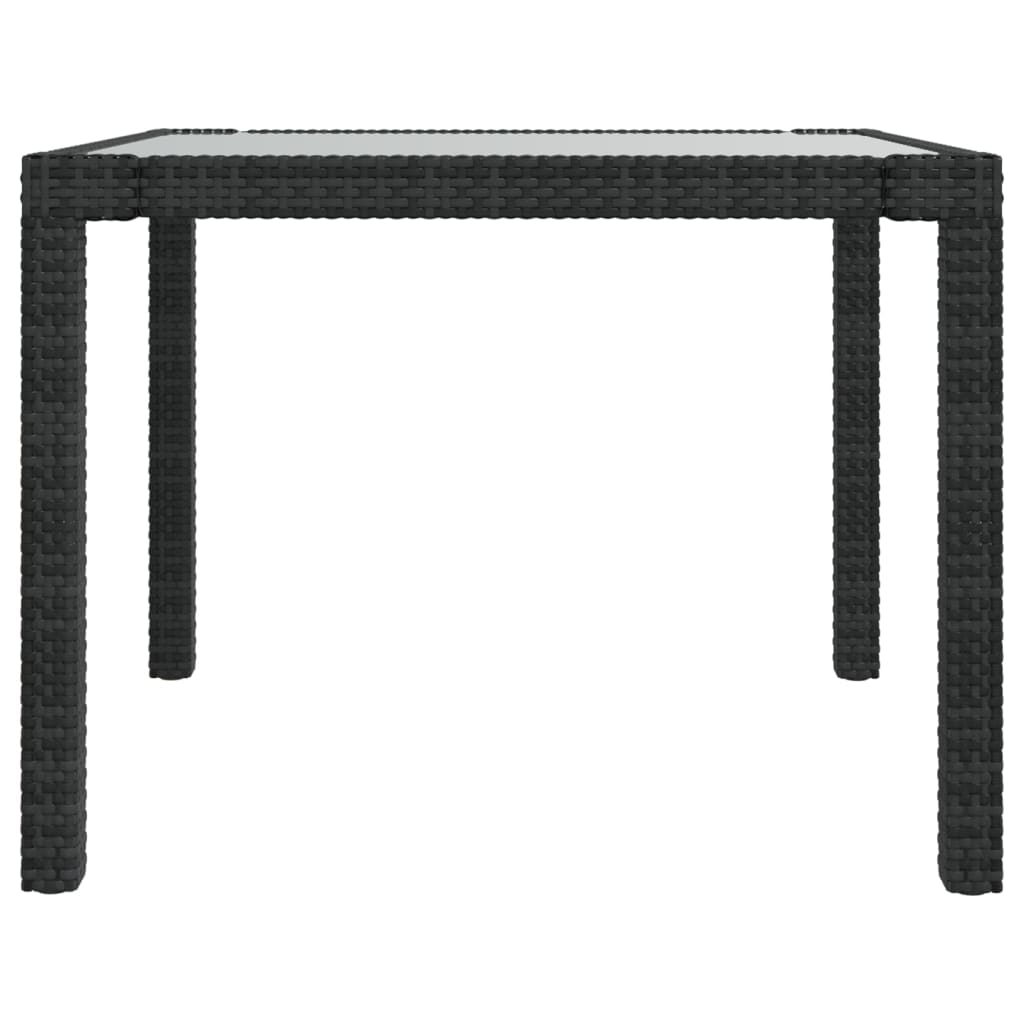 5-tlg. Garten-Essgruppe mit Auflagen Poly Rattan Schwarz