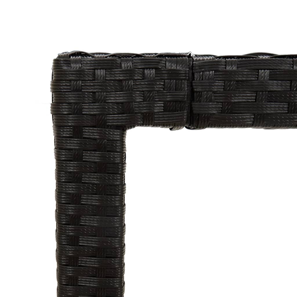 5-tlg. Garten-Essgruppe mit Auflagen Poly Rattan Schwarz