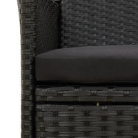 Thumbnail for 5-tlg. Garten-Essgruppe mit Auflagen Poly Rattan Schwarz