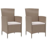 Thumbnail for 3-tlg. Garten-Essgruppe mit Auflagen Poly Rattan Beige