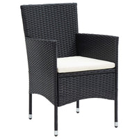 Thumbnail for 5-tlg. Garten-Essgruppe mit Kissen Poly Rattan Schwarz