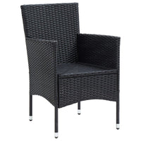 Thumbnail for 5-tlg. Garten-Essgruppe mit Kissen Poly Rattan Schwarz