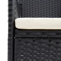 Thumbnail for 5-tlg. Garten-Essgruppe mit Kissen Poly Rattan Schwarz