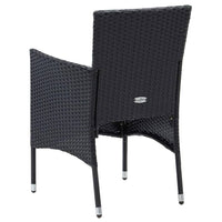 Thumbnail for 7-tlg. Garten-Essgruppe mit Kissen Poly Rattan Schwarz