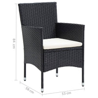 Thumbnail for 7-tlg. Garten-Essgruppe mit Kissen Poly Rattan Schwarz