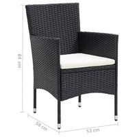 Thumbnail for 7-tlg. Garten-Essgruppe mit Kissen Poly Rattan Schwarz