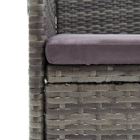Thumbnail for 7-tlg. Garten-Essgruppe mit Kissen Poly Rattan Grau
