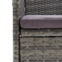 Thumbnail for 9-tlg. Garten-Essgruppe mit Kissen Poly Rattan Grau