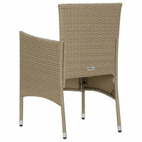 Thumbnail for 3-tlg. Garten-Essgruppe mit Kissen Poly Rattan Beige