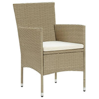Thumbnail for 9-tlg. Garten-Essgruppe mit Kissen Poly Rattan Beige