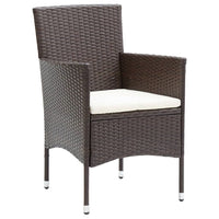 Thumbnail for 7-tlg. Garten-Essgruppe mit Kissen Poly Rattan Braun