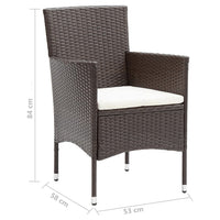 Thumbnail for 7-tlg. Garten-Essgruppe mit Kissen Poly Rattan Braun