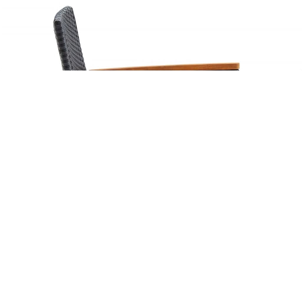 5-tlg. Garten-Essgruppe mit Kissen Poly Rattan Schwarz