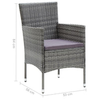 Thumbnail for 5-tlg. Garten-Essgruppe mit Kissen Poly Rattan Grau