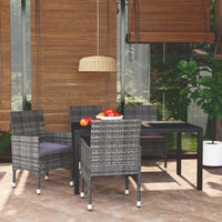Thumbnail for 5-tlg. Garten-Essgruppe mit Kissen Poly Rattan Grau