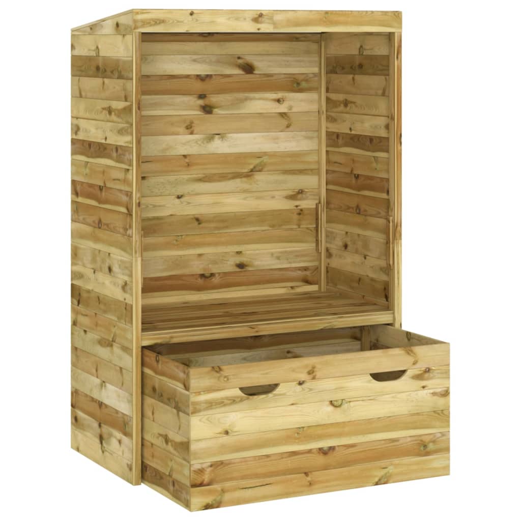 Strandkorb mit Schublade 112x60x168 cm Massivholz Kiefer