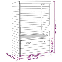 Thumbnail for Strandkorb mit Schublade 112x60x168 cm Massivholz Kiefer