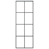 Thumbnail for Schiebetür Schwarz 76x205 cm ESG Glas und Aluminium