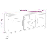 Thumbnail for TV-Schrank Schwarz 110x30x43 cm Eisen und Massivholz Tanne