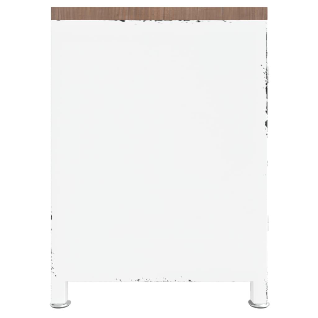 TV-Schrank Weiß 110x30x40 cm Eisen und Massivholz Tanne