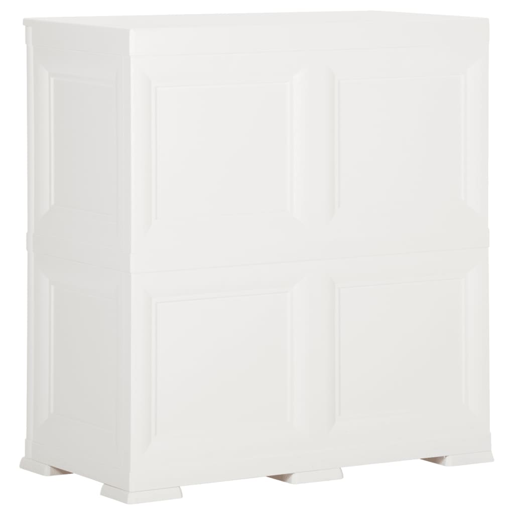 Kunststoffschrank 79x43x85,5 cm Holzdesign Weiß