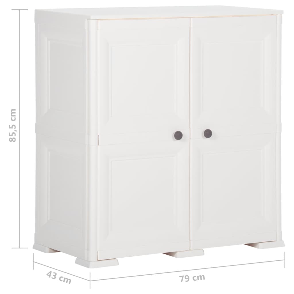 Kunststoffschrank 79x43x85,5 cm Holzdesign Weiß