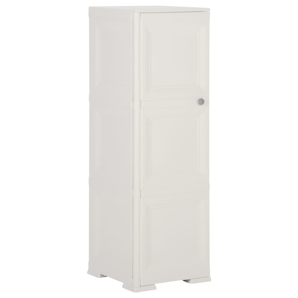 Kunststoffschrank 40x43x125 cm Holzdesign Weiß