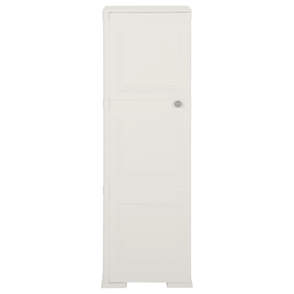 Kunststoffschrank 40x43x125 cm Holzdesign Weiß
