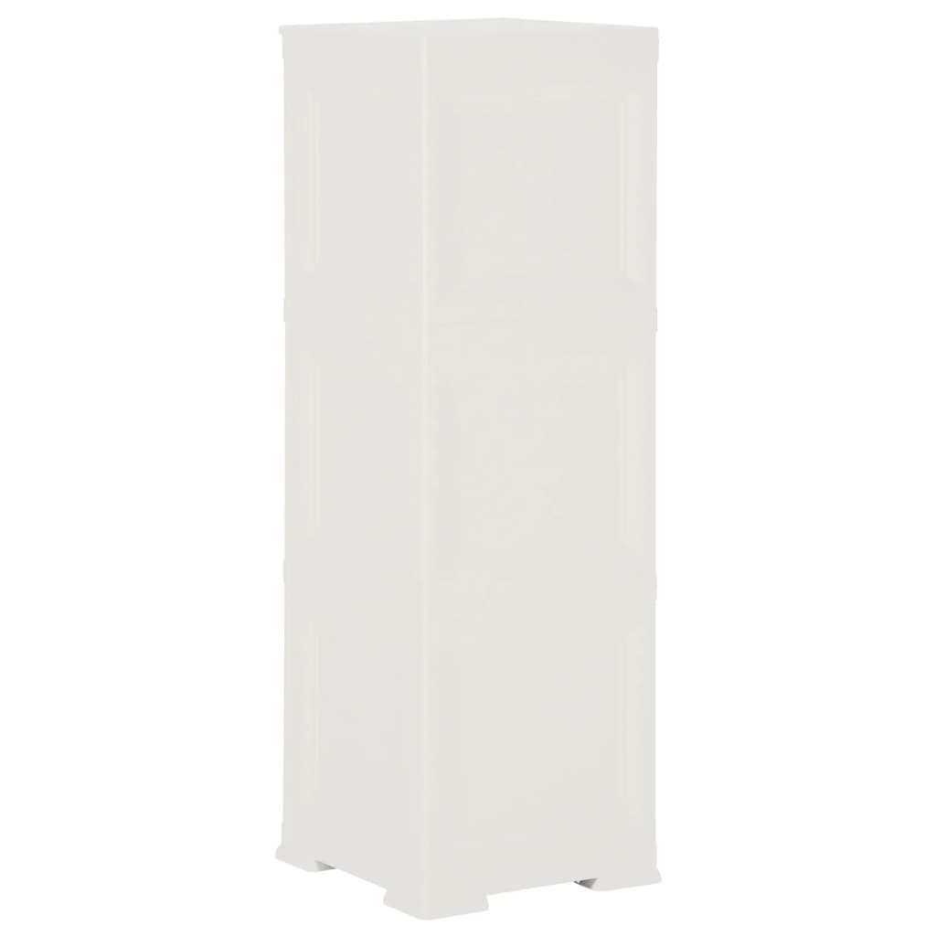 Kunststoffschrank 40x43x125 cm Holzdesign Weiß