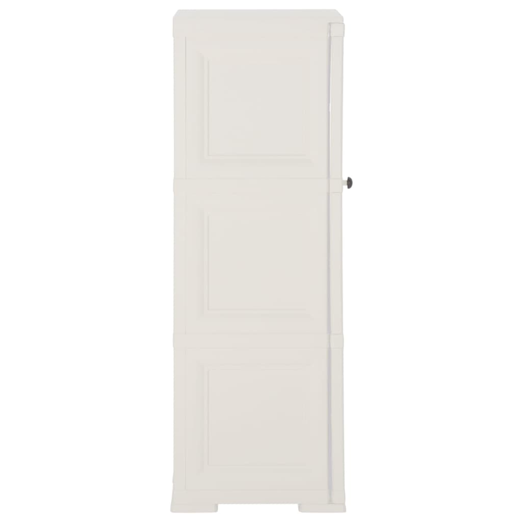 Kunststoffschrank 40x43x125 cm Holzdesign Weiß
