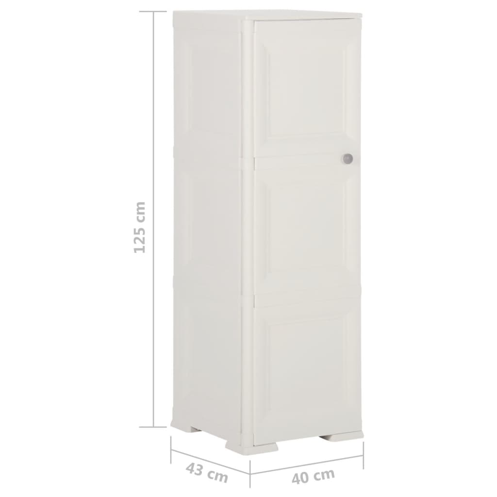 Kunststoffschrank 40x43x125 cm Holzdesign Weiß