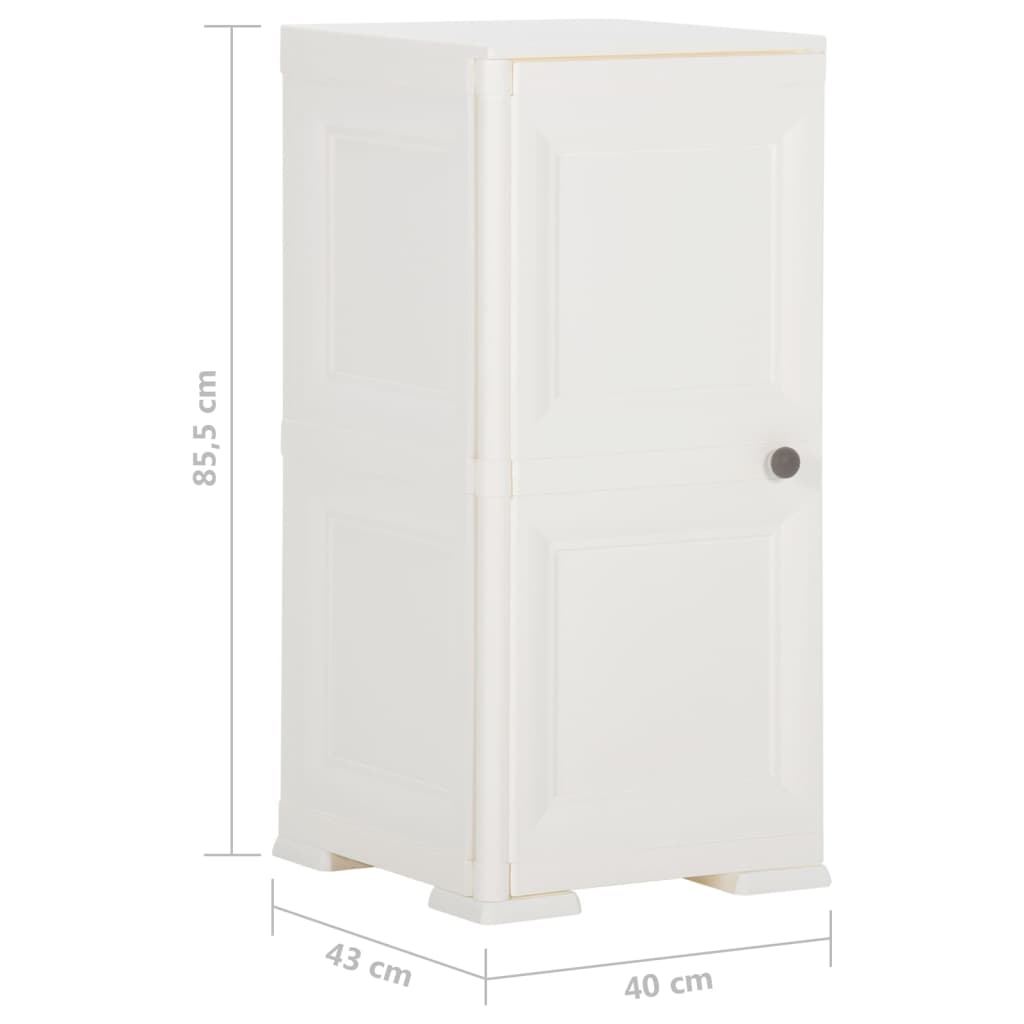 Kunststoffschrank 40x43x85,5 cm Holzdesign Weiß