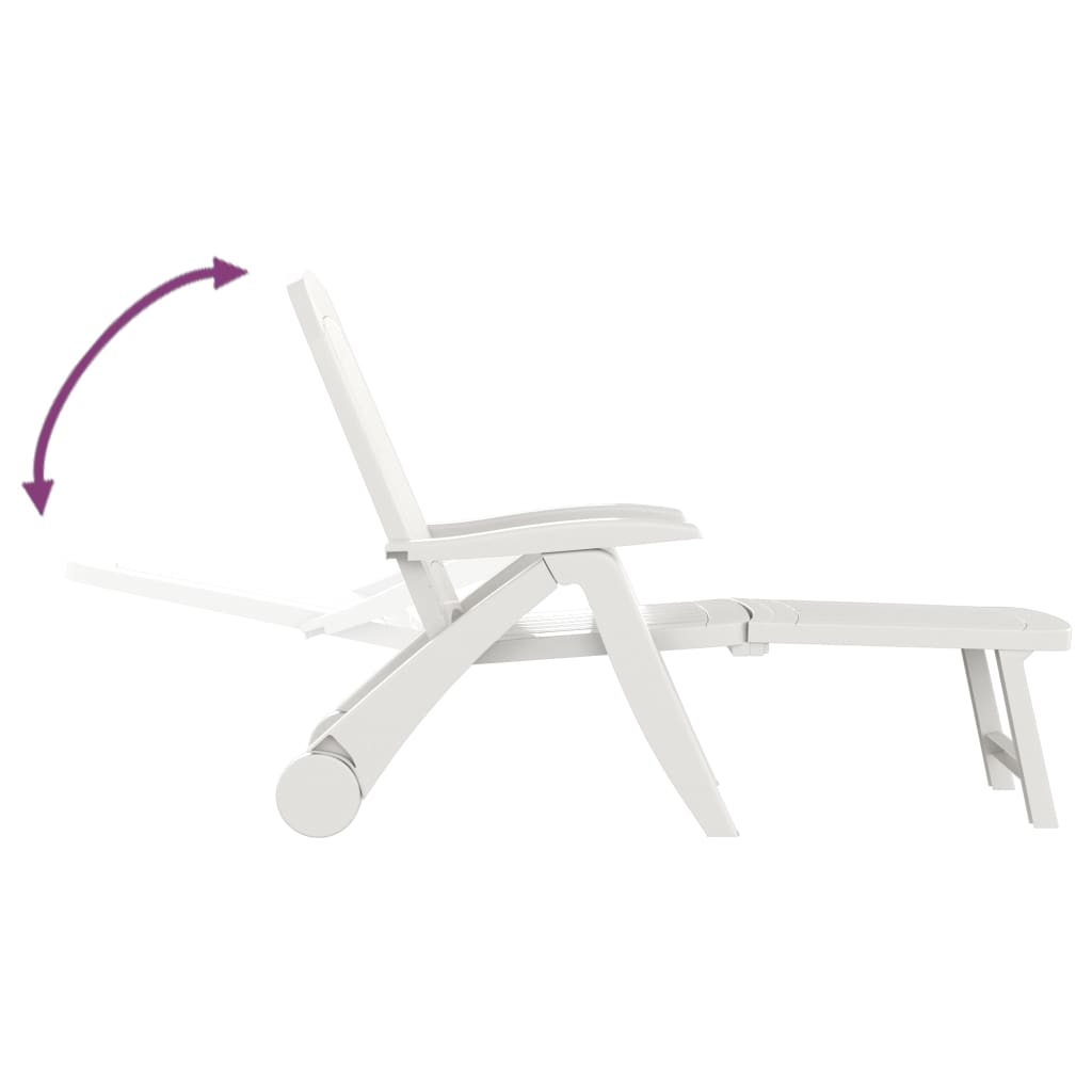 Sonnenliege Klappbar Polypropylen Weiß