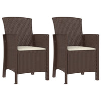 Thumbnail for Gartenstühle 2 Stk. mit Kissen PP Rattan Braun