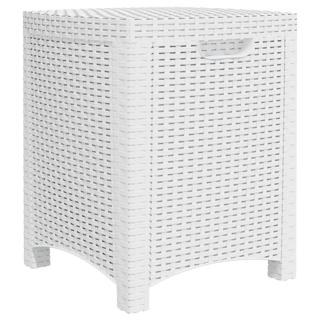 Garten-Aufbewahrungsbox 39x39x46 cm PP Rattan Weiß