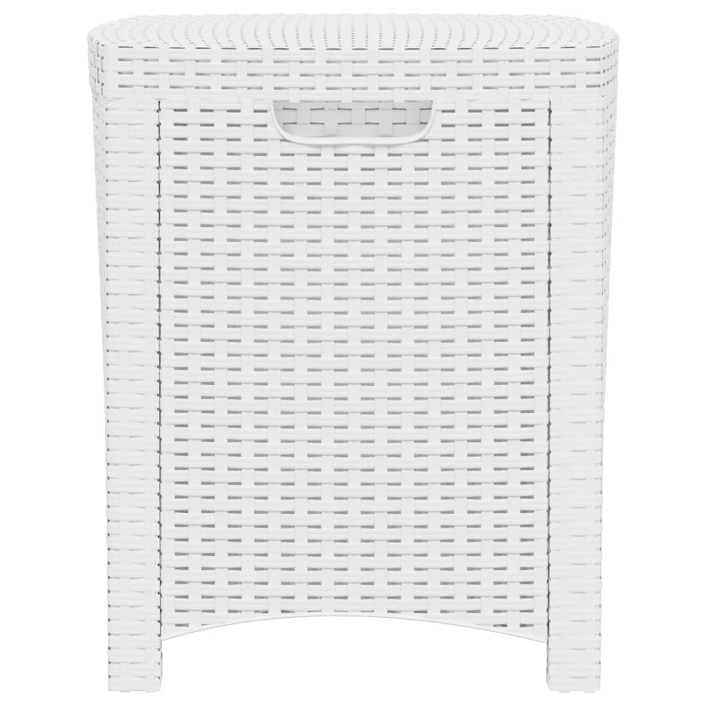 Garten-Aufbewahrungsbox 39x39x46 cm PP Rattan Weiß