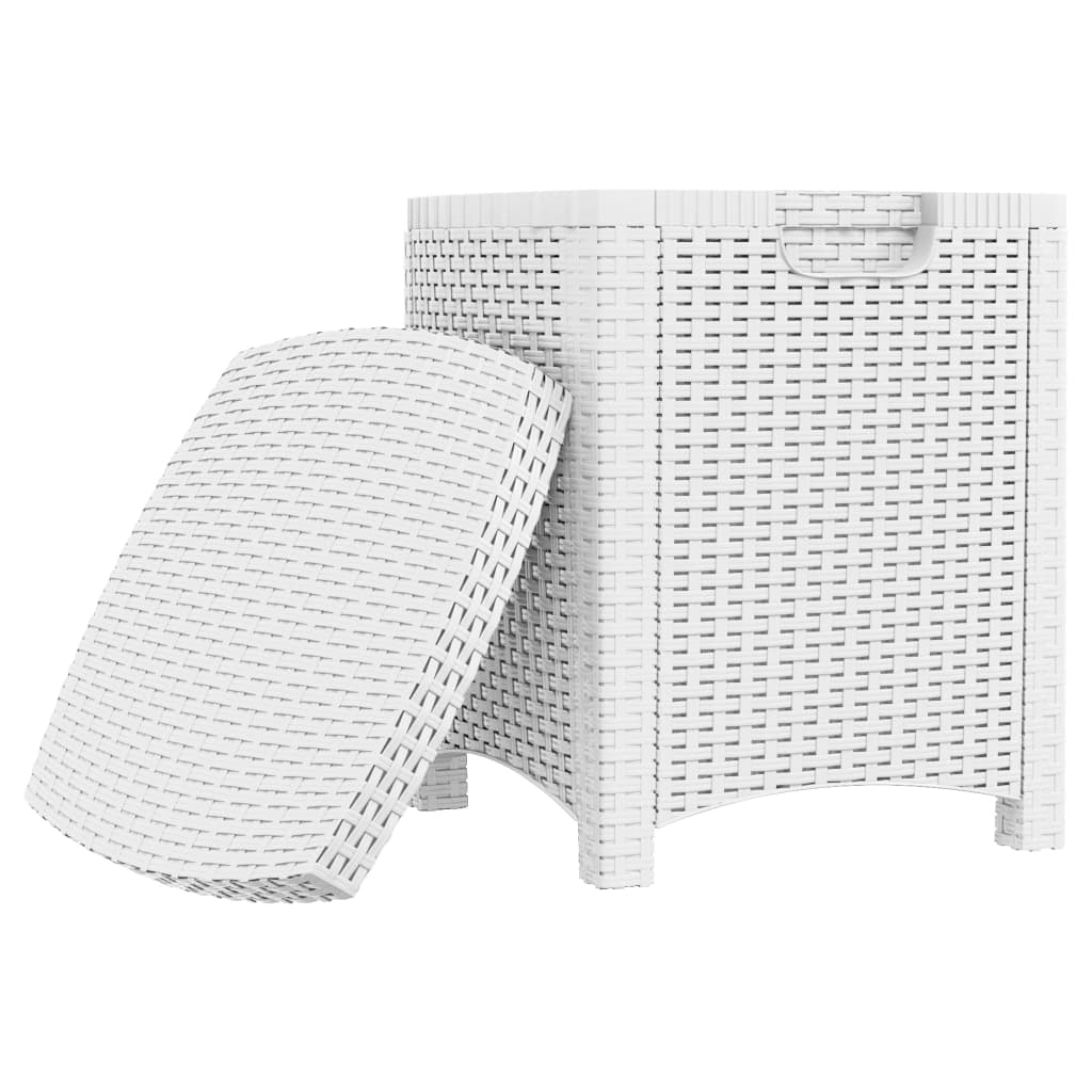 Garten-Aufbewahrungsbox 39x39x46 cm PP Rattan Weiß