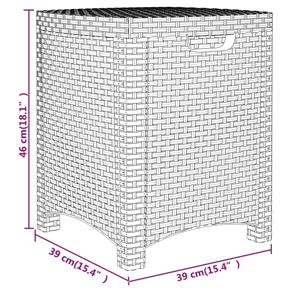 Garten-Aufbewahrungsbox 39x39x46 cm PP Rattan Weiß