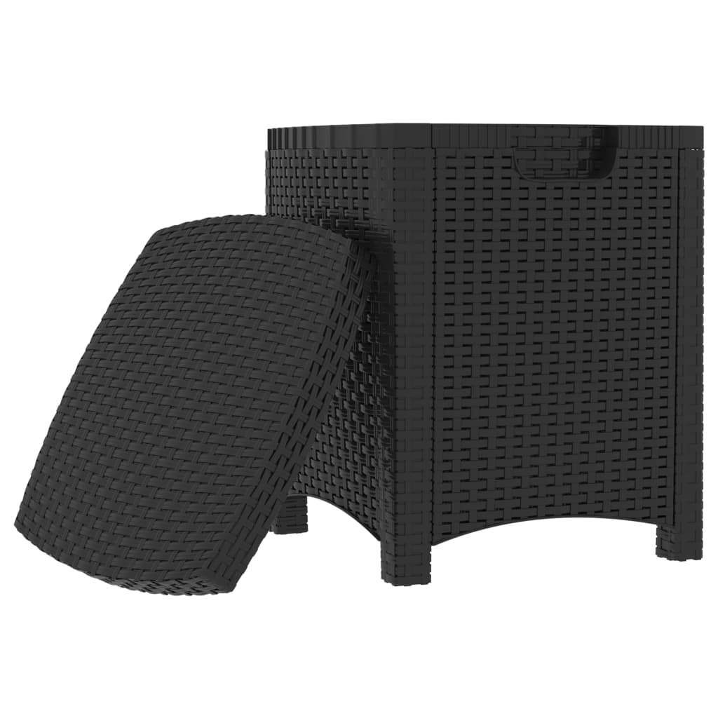 Garten-Aufbewahrungsbox 39x39x46 cm PP Rattan Graphitgrau