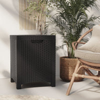 Thumbnail for Garten-Aufbewahrungsbox 39x39x46 cm PP Rattan Graphitgrau