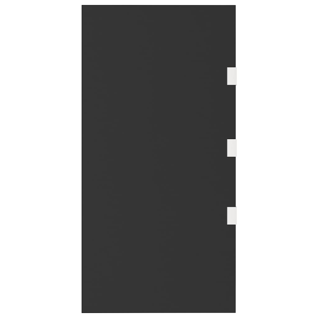 Seitenwand für Vordach Schwarz 50x100 cm Hartglas