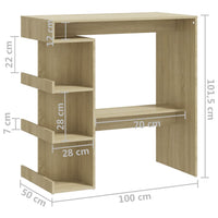 Thumbnail for Bartisch mit Regal Sonoma-Eiche 100x50x101,5 cm Holzwerkstoff