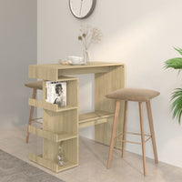 Thumbnail for Bartisch mit Regal Sonoma-Eiche 100x50x101,5 cm Holzwerkstoff