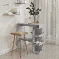 Thumbnail for Bartisch mit Regal Betongrau 100x50x101,5 cm Holzwerkstoff