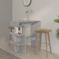 Thumbnail for Bartisch mit Regal Betongrau 100x50x101,5 cm Holzwerkstoff