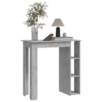 Thumbnail for Bartisch mit Regal Betongrau 102x50x103,5 cm Holzwerkstoff