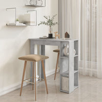 Thumbnail for Bartisch mit Regal Betongrau 102x50x103,5 cm Holzwerkstoff
