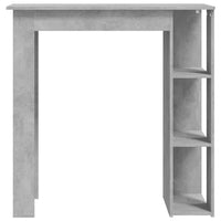 Thumbnail for Bartisch mit Regal Betongrau 102x50x103,5 cm Holzwerkstoff